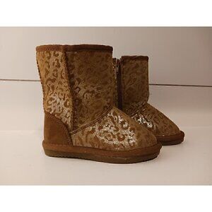 Harper Canyon Kid's Emerson Faux Fur Lined Boot in Tan Leopard/ NWOB, Size 8